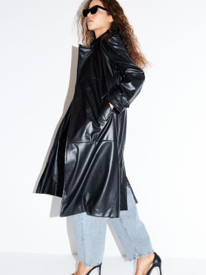 Kožená bunda z ekologickej kože Trendyol čierna