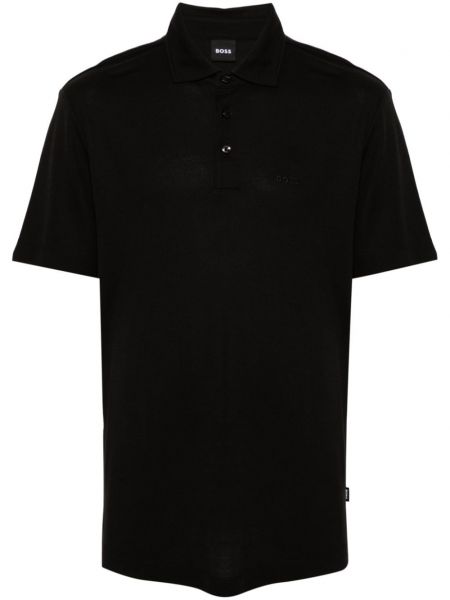 Siuvinėta polo marškinėliai Boss juoda