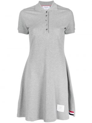Pruhované bavlněné mini šaty s krátkými rukávy Thom Browne