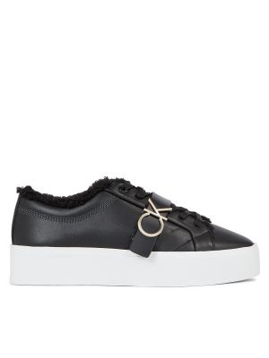 Черные кружевные туфли на шнуровке Calvin Klein