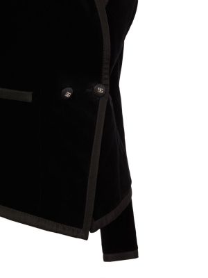 Bavlněné sametové hedvábné sako Dolce & Gabbana černé