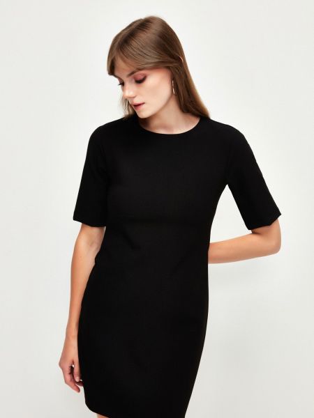 Платье мини с круглым вырезом Adl черное