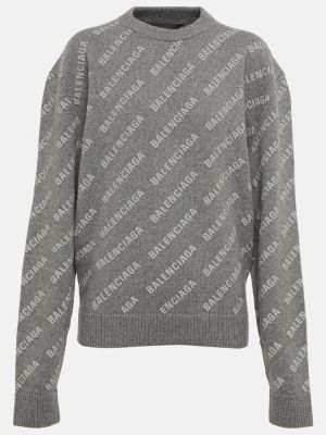 Кашмирен пуловер Balenciaga сиво