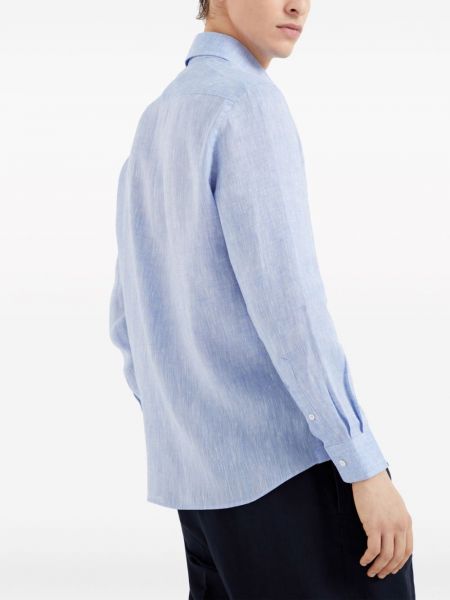Camicia di lino Brunello Cucinelli blu