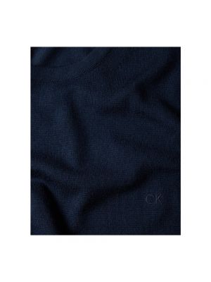 Suéter de punto de cuello redondo Calvin Klein azul