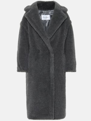 Vlnený krátký kabát z alpaky Max Mara sivá