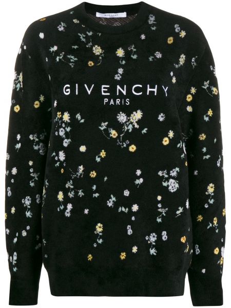 Jersey de flores de tela jersey Givenchy negro