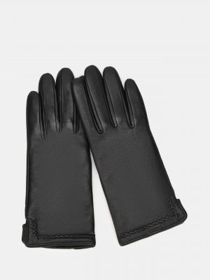 Кожаные перчатки Just Clothes черные