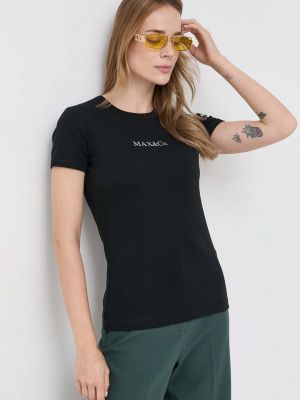 Памучна тениска Max&co черно