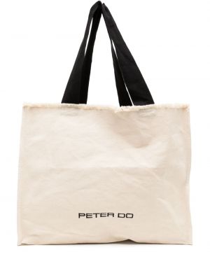 Τσάντα shopper με κέντημα Peter Do λευκό