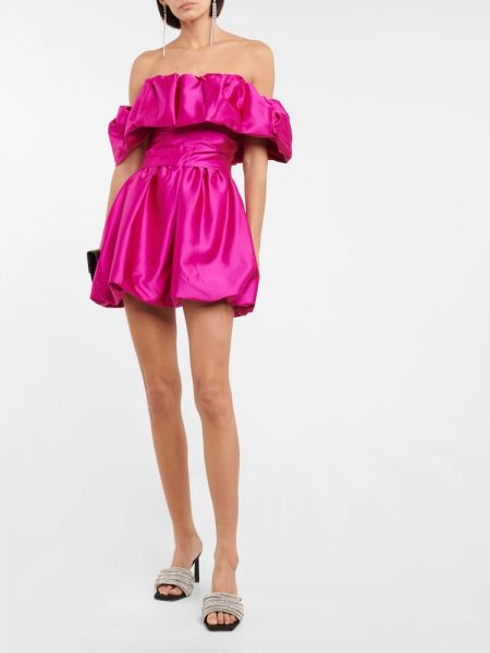 Szatén mini ruha Jonathan Simkhai rózsaszín