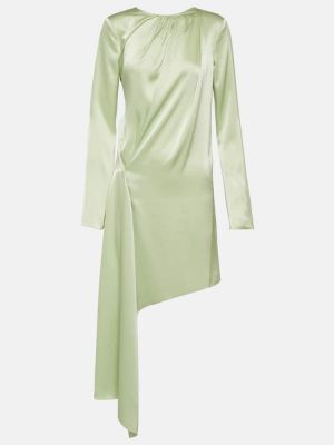 Asymetrické saténové midi šaty Jw Anderson Zelené