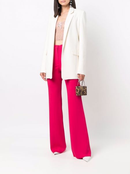 Pantalones de cintura alta de crepé Elie Saab rosa