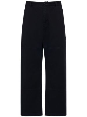 Pantaloni din bumbac cu croială lejeră Dolce & Gabbana albastru