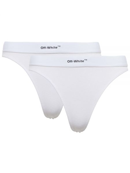 Bavlněné kalhotky string Off-white bílé