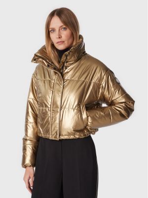 Pernata jakna oversized Dkny Sport zlatna