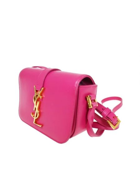 Bolso cruzado de cuero Yves Saint Laurent Vintage rosa
