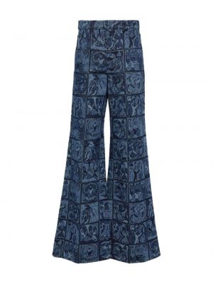 Pantaloni cu imagine cu croială lejeră Chloé albastru
