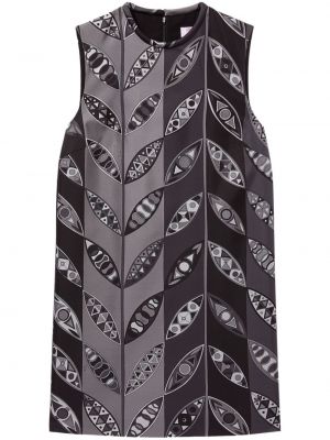 Hodvábna minisukňa s potlačou s abstraktným vzorom Pucci sivá