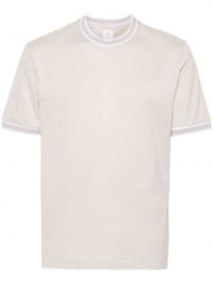 T-shirt en coton à rayures Eleventy beige