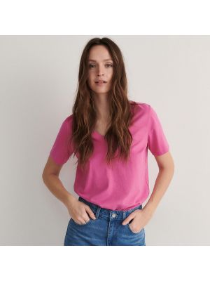 Bavlnené tričko Reserved ružová