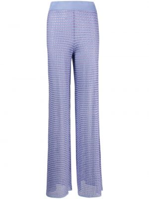Pletene hlače bootcut Remain plava