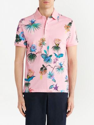 Polo krekls ar ziediem ar apdruku Etro rozā