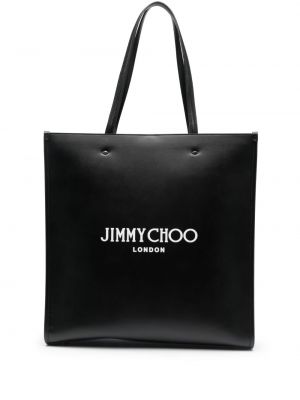 Шопинг чанта с принт Jimmy Choo черно