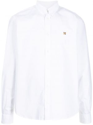 Поло тениска бродирана Maison Kitsuné бяло