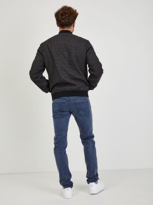 Kostkovaná džínová bunda Tom Tailor Denim šedá