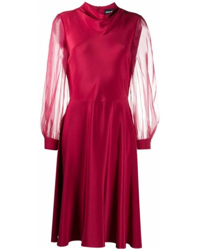 Розкльошене плаття міні з органзи розкльошене Giorgio Armani, червоне