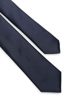 Jedwabny satynowy krawat Emporio Armani niebieski