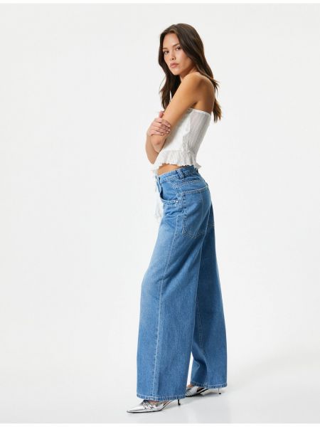 Voľné bavlnené džínsy s rovným strihom Koton