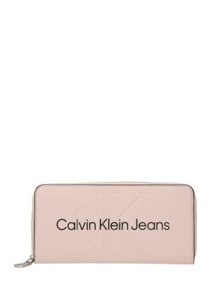 Denarnica z zadrgo Calvin Klein Jeans roza
