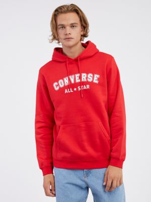 Mikina s kapucí Converse červená