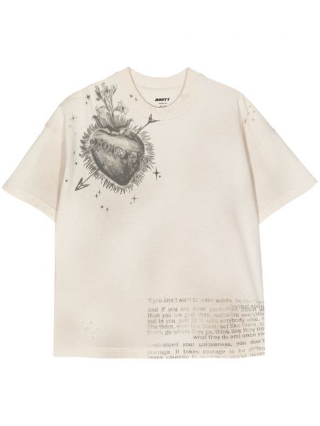 Koszulka bawełniana z okrągłym dekoltem w serca Mouty