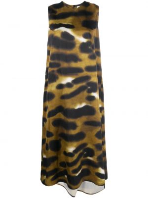 Μίντι φόρεμα με σχέδιο με ρίγες τίγρη Christian Wijnants καφέ