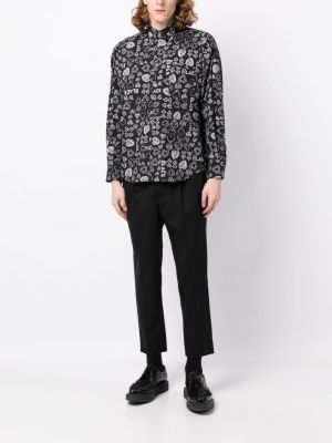 Kokvilnas krekls ar apdruku ar sirsniņām Black Comme Des Garçons