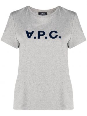Bavlněné tričko A.p.c. šedé