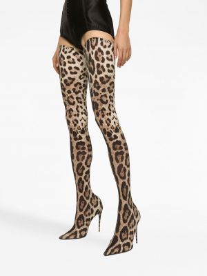 Gummistiefel mit print mit leopardenmuster Dolce & Gabbana