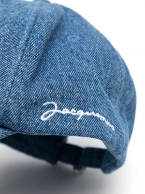 Haftowana czapka z daszkiem Jacquemus niebieska