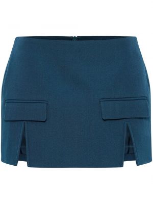 Vlněné přiléhavé mini sukně s kapsami Dion Lee - modrá