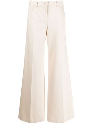 Bavlněné zvonové džíny relaxed fit Aspesi bílé