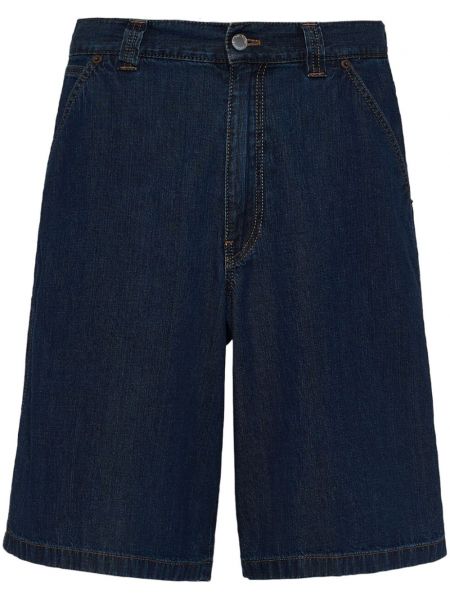 Kratke jeans hlače Prada modra