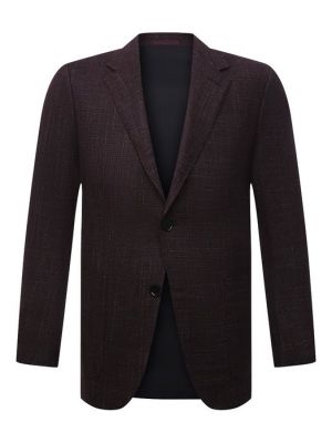 Шелковый шерстяной пиджак Ermenegildo Zegna бордовый