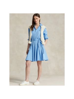Vestido camisero de algodón bootcut Polo Ralph Lauren azul