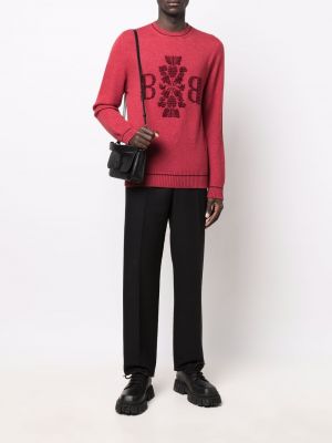 Kašmírový svetr s výšivkou Barrie červený