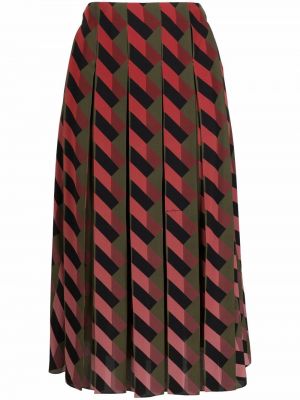 Falda con estampado con estampado geométrico Salvatore Ferragamo rojo