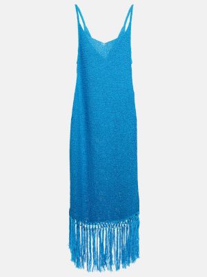 Robe mi-longue en coton Alanui bleu