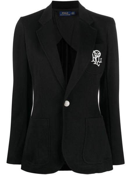 Brodert lang blazer Polo Ralph Lauren svart